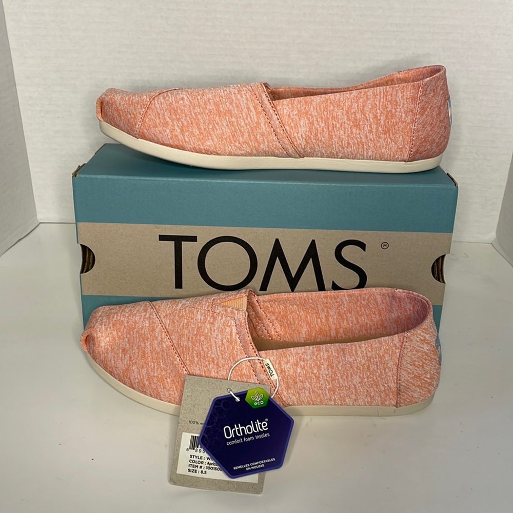 Toms Apricot Pink Repreve Alpargata Slip on Flat Shoes Mismatch Sizes